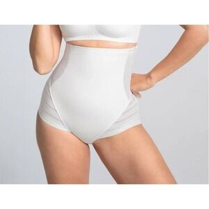 Honeylove Queen Brief Shapewear Women 2X White High Waist Targeted Compression